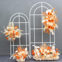 Wedding simulation flower wedding arrangement Korean screen iron arch shelf stage welcome area window scene decoration