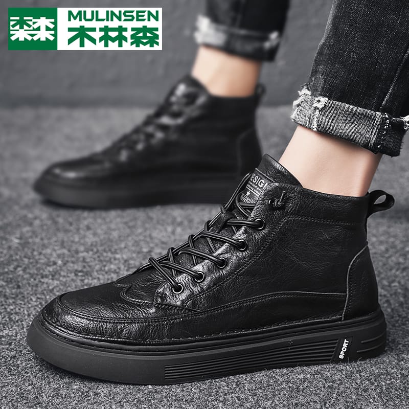 Wood Linson Martin Boots Men's Inron Wind Boots Men Winter Men's Shoes High Silo Plus Suede Warm Cotton Shoes Tooling Boots W