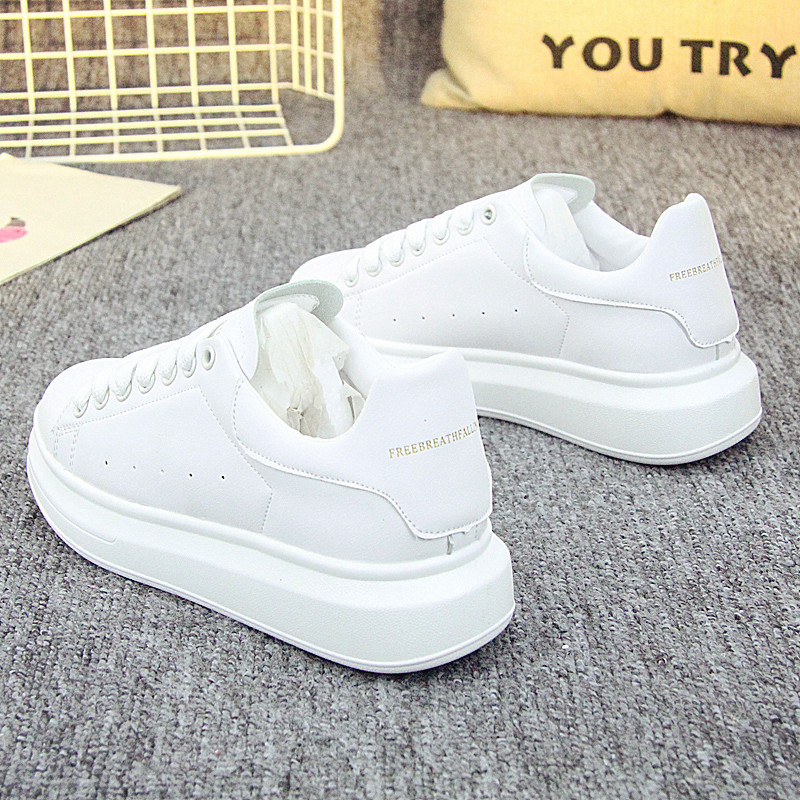 Hong Kong trendy brand 2023 new couple white shoes men's Korean version all-match heightening casual shoes street shooting handsome sports shoes