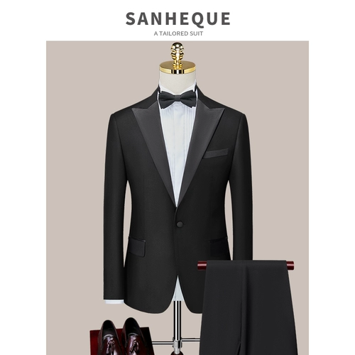 Sanheque Double -Crisched Ship Suit Sust Swedding Single West Business Slim Wedding Wedding