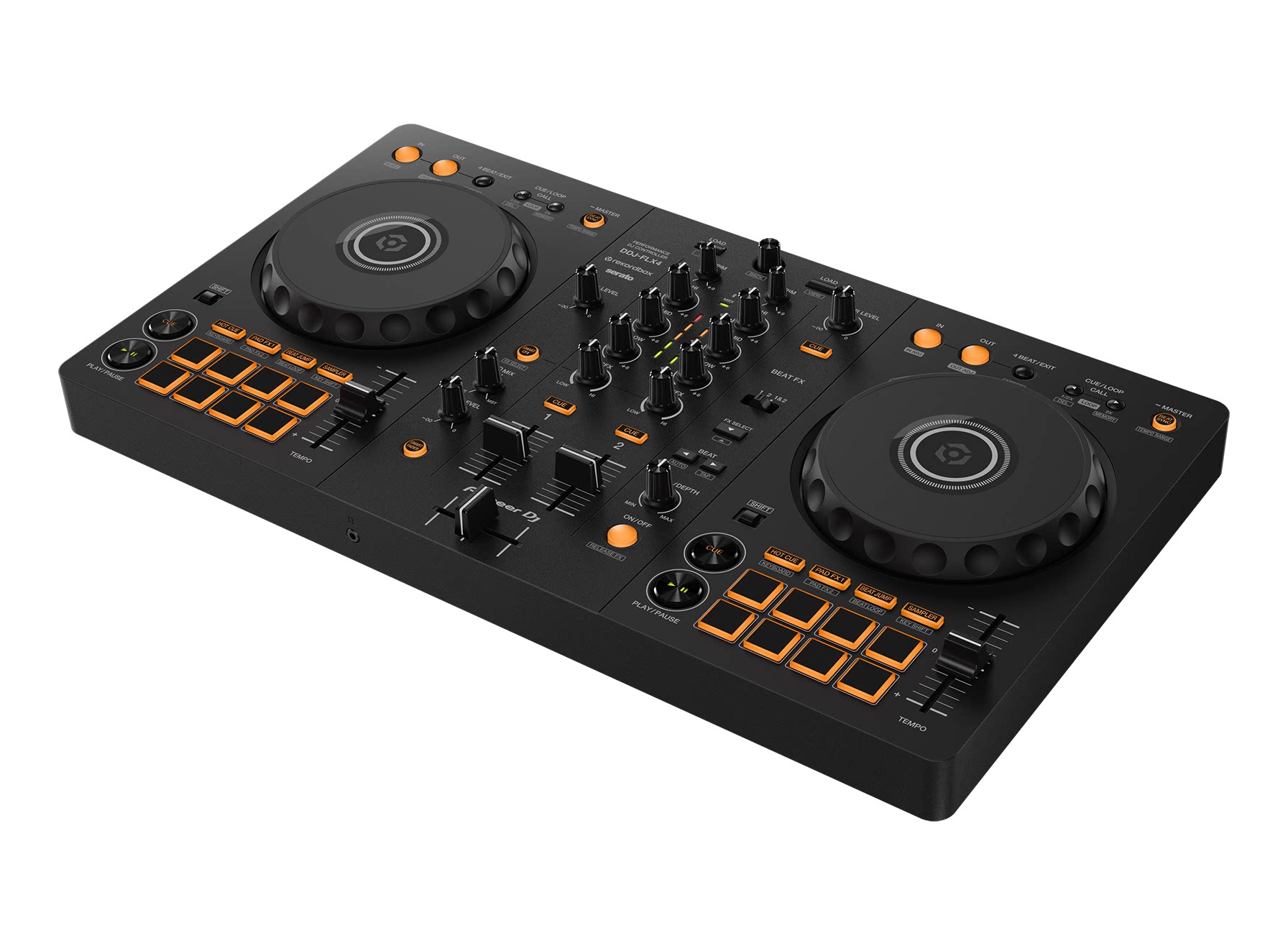 Двухканальный цифровой диджейский контроллер Pioneer DDJ-FLX4 профессиональный диджейский аппарат начального уровня для начинающих