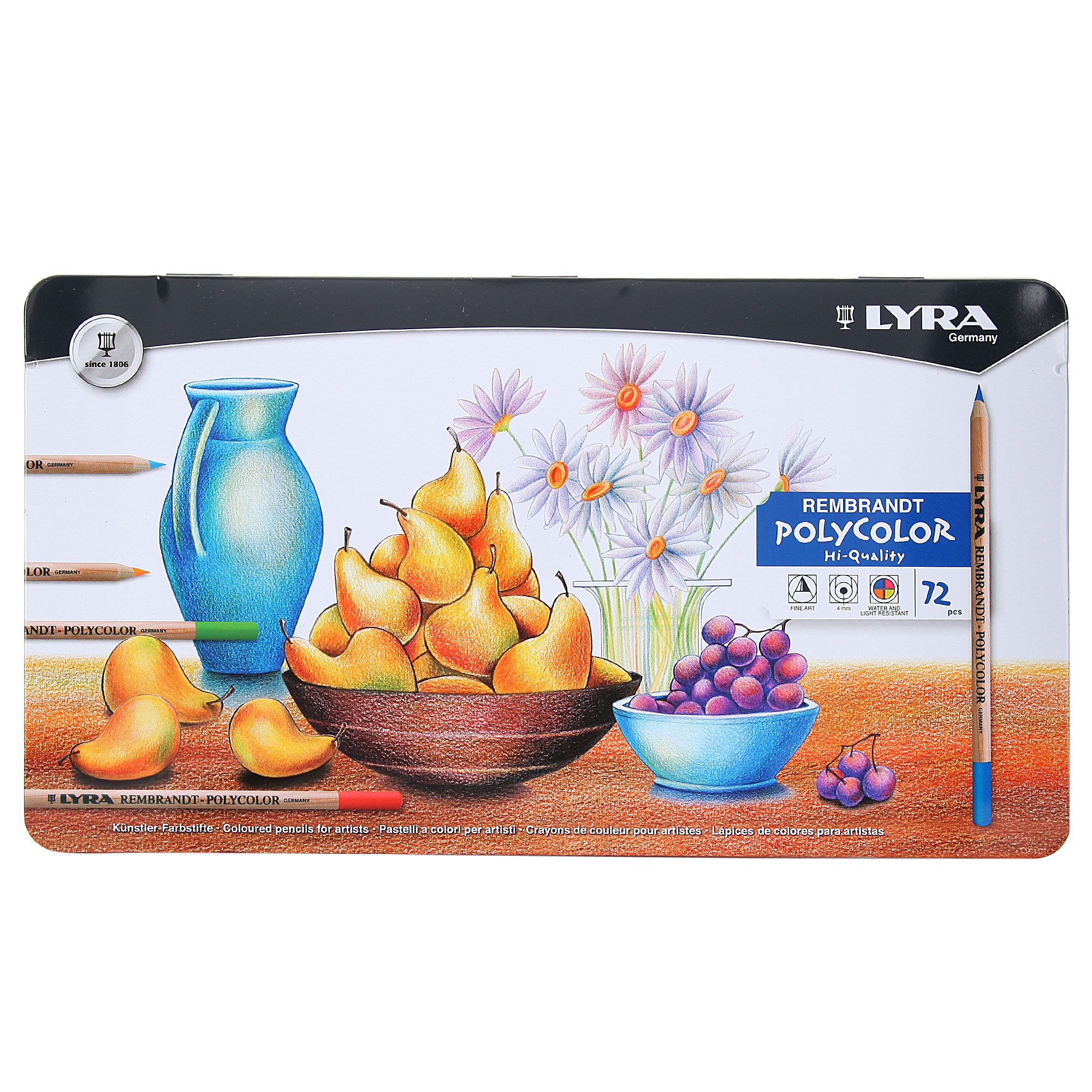 Germany Jea Lyra Rembrandt 72 Color Pencil Oil Color Pencil Iron Boxed Shipping Colored Pencils Special Paper