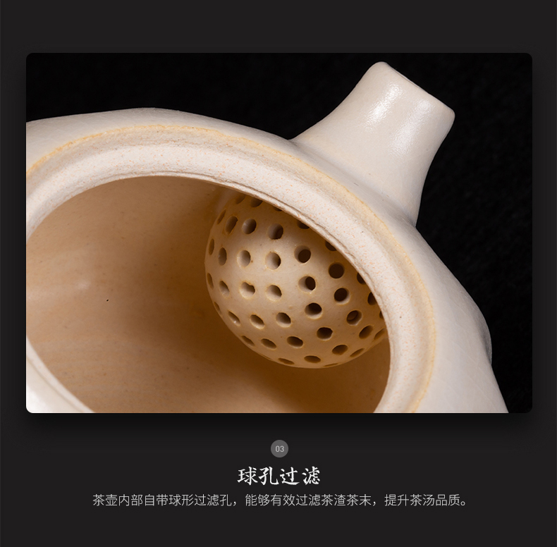 Jingdezhen all hand the ball hole clay POTS ceramic white clay, small single pot of kung fu personal home make tea with the teapot