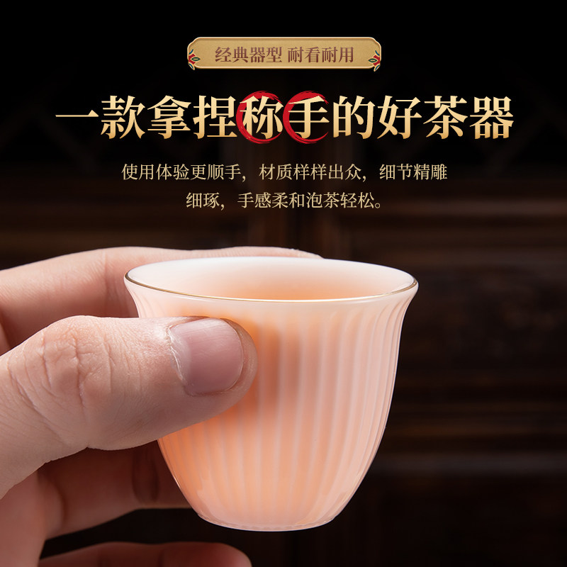 Merit Tea Master Cup Ceramic Upscale Office Home Cover Bowl Tea Cup Suit Lady Personal Special Drinking Cup-Taobao