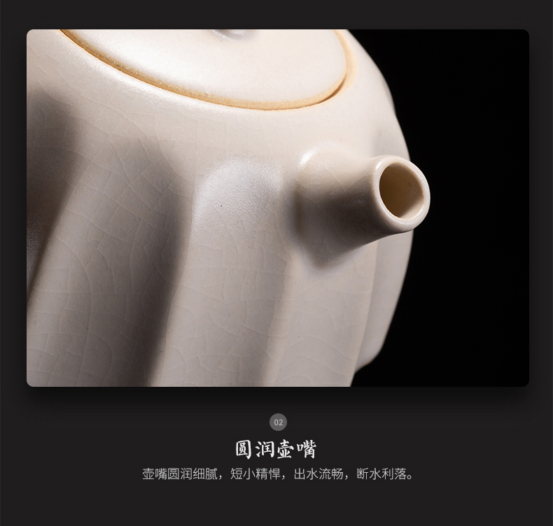 Teapot jingdezhen all hand household can open piece of wood'm earthen POTS white porcelain Teapot small filter ball hole, single pot