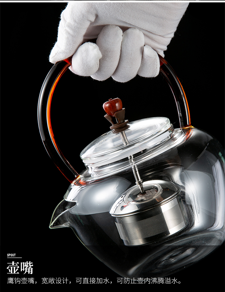 Electric TaoLu boiled tea, transparent glass, high - temperature heating filtering to burn the teapot tea boiled tea, small tea stove cooking