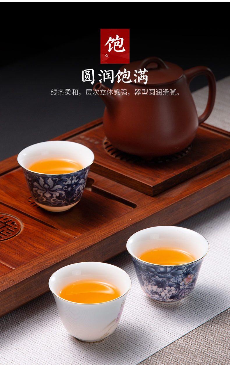 Blue and white porcelain sample tea cup single CPU kung fu tea jingdezhen single ceramic cups, small bowl is built masters cup