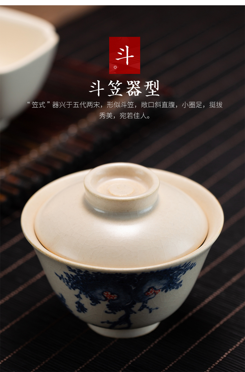 Tureen all hand bowl cups small tea set of household ceramic white porcelain teapot kung fu three bowls of individual