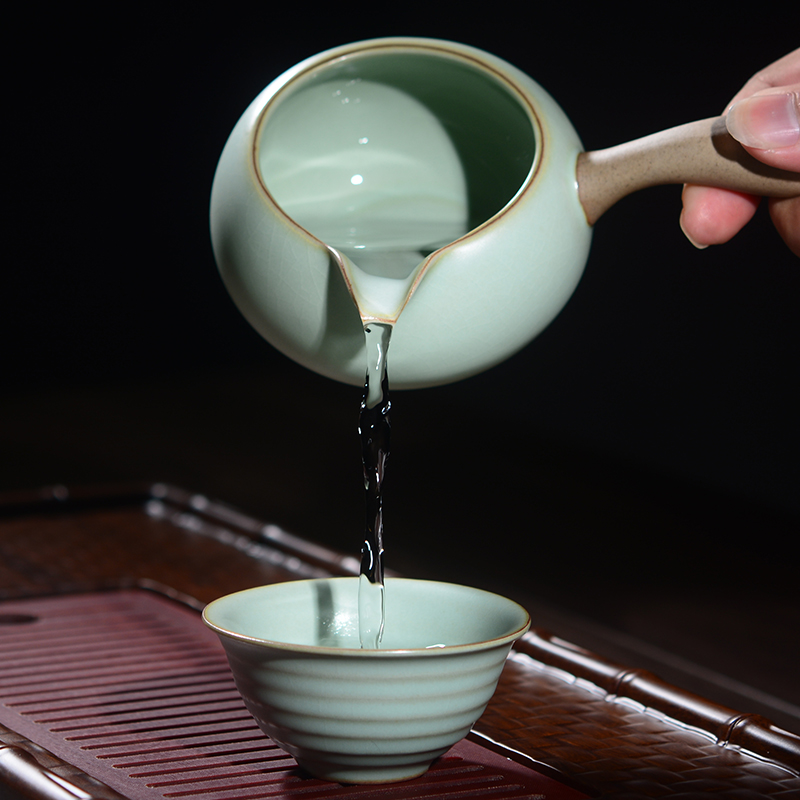 Ceramic kung fu tea set your up imitation song dynasty style typeface fair keller longquan celadon porcelain azure open your up side mixes the cup