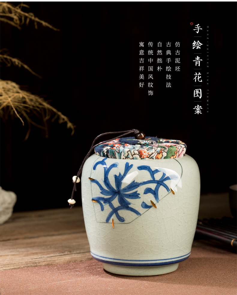 Caddy fixings warehouse sealed storage storage POTS jingdezhen hand - made ceramic tea pu - erh tea can travel tea boxes