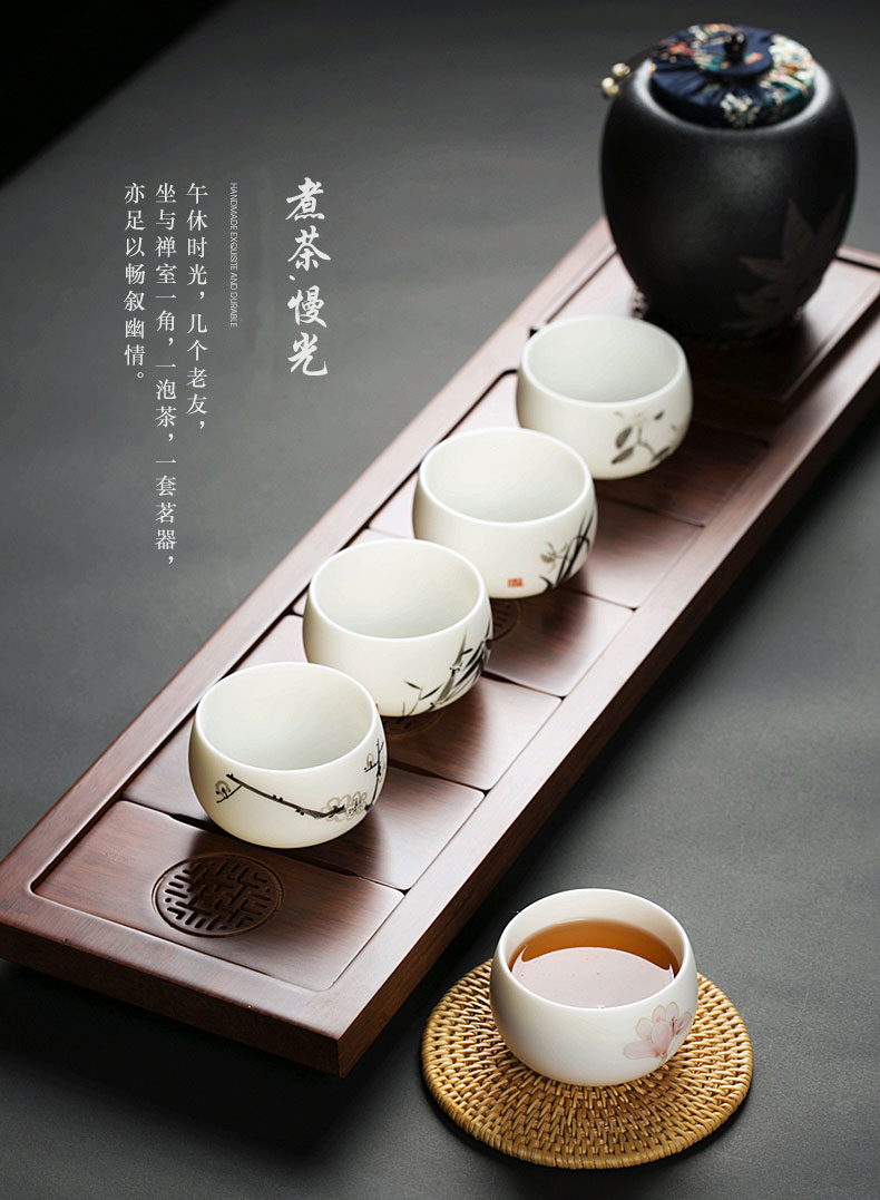 Dehua porcelain jade suet white porcelain ceramic lamp that upset people tea cup hand - made teacup sample tea cup masters cup