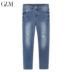 GLM nam 2019 mùa thu và mùa hè mới thẳng thon cổ điển retro lỗ quần jeans nam trẻ trung - Quần jean