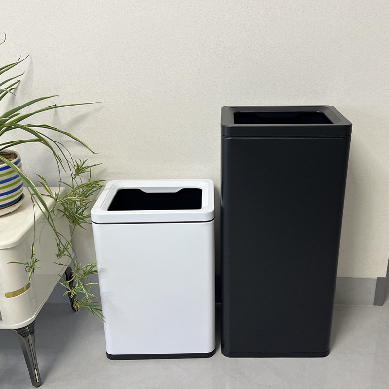 30-Liter Stainless Steel Direct-Fill Trash Can for Home Use, 20L Bathroom Trash Can, Company Corridor, Elevator Entrance, Double-Layer, White, Without Lid 30-Liter Stainless Steel Direct-Fill Trash Can for Home Use, 20L Bathroom Trash Can, Company Corridor, Elevator Entrance, Double-Layer, White, Without Lid
