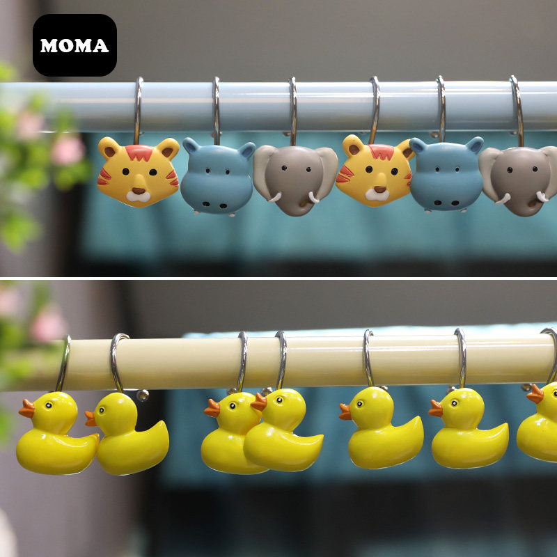 Merma Resin Hook Bath Curtain Hook Bath Curtain Ring Bath Curtain Accessories Baby Children Hooks Small Yellow Duck Zoo
