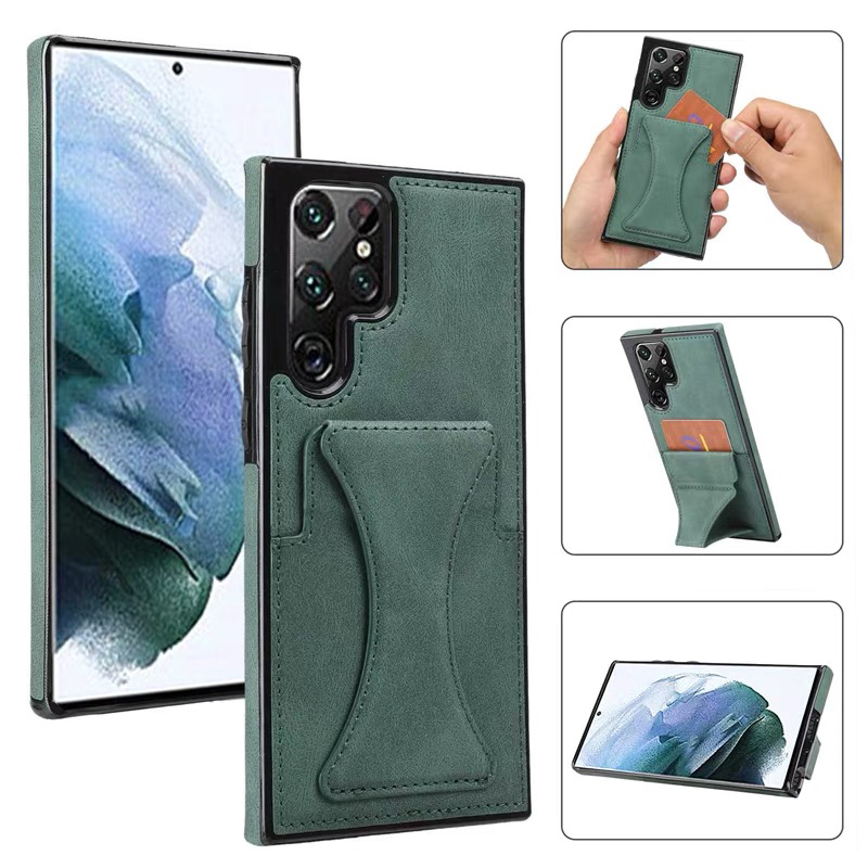 Suitable for Samsung S24 Ultra Phone Case, New Galaxy S23 Ultra Card Holder Stand, S25 Ultra Solid Color, Note 20 Ultra Card Holder, A54 Card Holder, A53 Coin Purse, Unisex Case