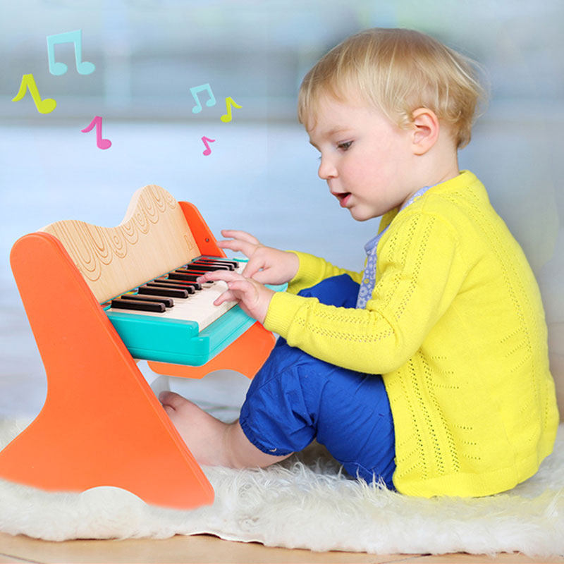 Bile b toys little pianist children's electronic piano toy baby beginner boys and girls wooden playable