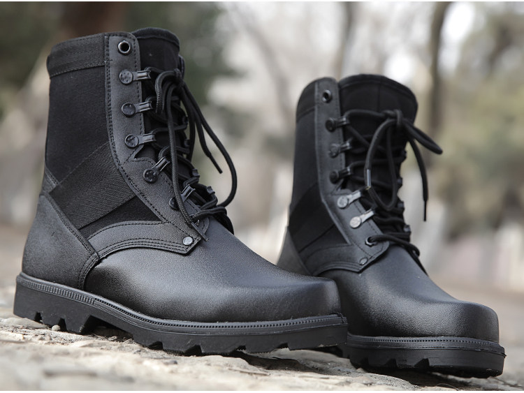 Boots militaires en cuir - dérapage - Ref 1399088 Image 14