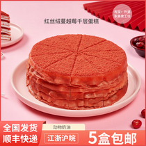 Plyo Red Velvet Thousands Layer Frozen Cake Café Café Afternoon Tea Hysteria Accessories office snacks companion