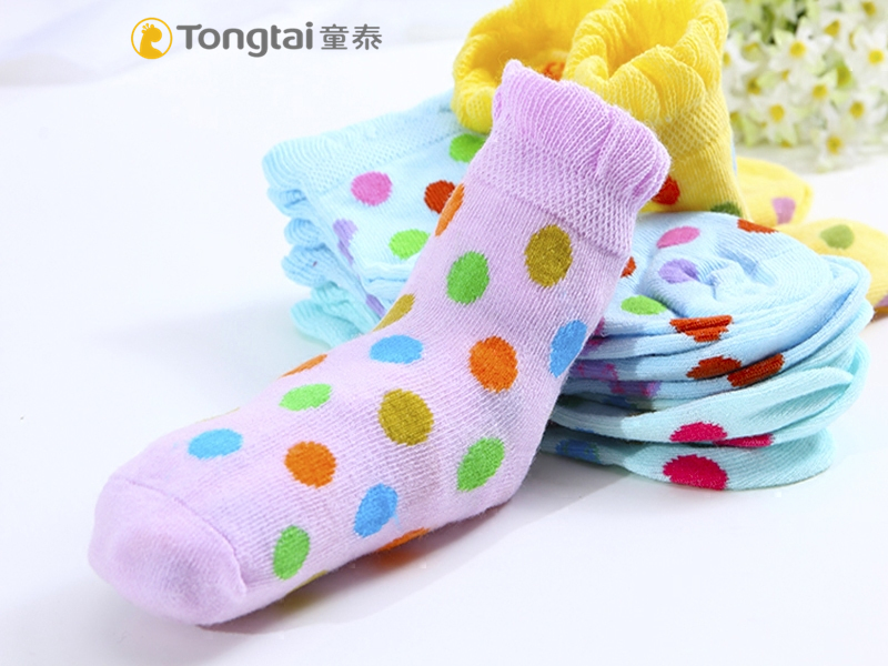Tong Taichun autumn baby loose mouth socks cotton baby toddler socks regular thickness boneless suture 1~3 years old