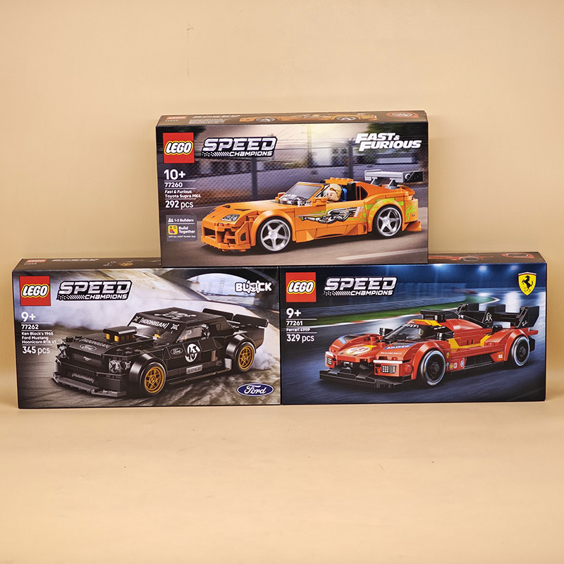 Lego 77260 Toyota Supra Mk4/77261 Ferrari/77262 Ford Mustang Sports Car Building Blocks