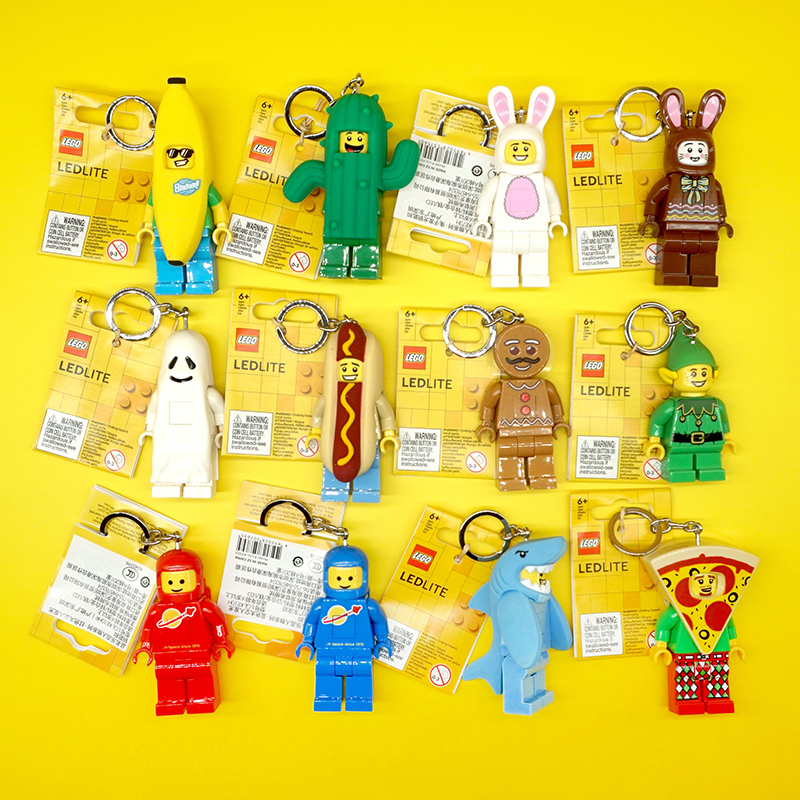 Lego Building Block Minifigures Led Ninja Glowing Keychain Star Wars Pendant Ornaments Men's and Women's Toys