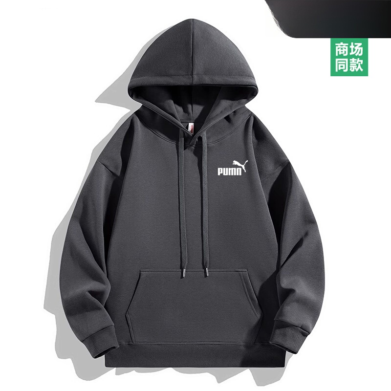 Outlet Pure Cotton Hooded Sweatshirt for Men, Autumn and Winter, Fleece-Lined, Thickened, Casual, Loose, Versatile Pullover Top for Women, Trendy