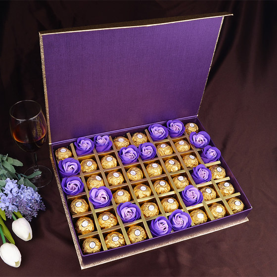 Ferrero Gift Box Creative Confession Chocolate 48 Grids Valentine's Day Gift for Husband and Daughter