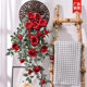 Simulated rose vine spider plant wall covering wall hanging