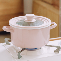 Tree-can enamel double-earthen boiler Oven Special Soup Pan Home Cooking Saucepan Enamel Pan Saucepan Saucepan