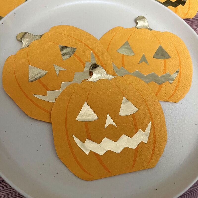 Pumpkin Party Tissues Halloween Printed Napkins Disposable Gold Foil Halloween Tissues 20 Sheets/Pack Pumpkin Party Tissues Halloween Printed Napkins Disposable Gold Foil Halloween Tissues 20 Sheets/Pack