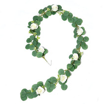New Crypto simulation plant Eucalyptus Flower Rattan Round leaf Eucalyptus Leaf Ivy Vine Home Wedding Decoration