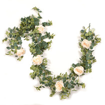 Flower vine leaf vine encryption simulation Eucalyptus leaf Rose vine Rose Eucalyptus leaf vine Wedding decoration Rattan