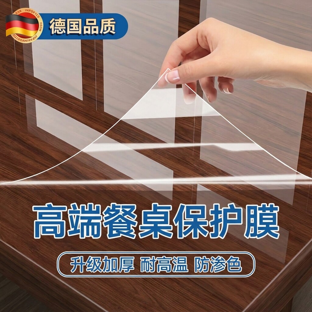 餐桌贴膜桌面实木家具贴膜防烫耐高温岩板大理石英茶几透明保护膜
