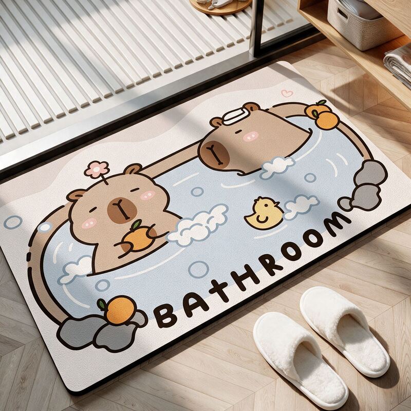 [Ag+Silver Ion] Water-Absorbing and Quick-Drying Bathroom Floor Mat at the Entrance of the Bathroom, Non-Slip and Water-Absorbing Foot Mat for Home Use in the Toilet