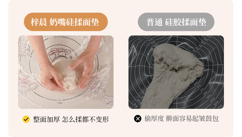 Разминание мат 硅胶揉面垫加厚食品级家用擀面垫子和面板防滑加大号面食案板烘焙 Azusa morning