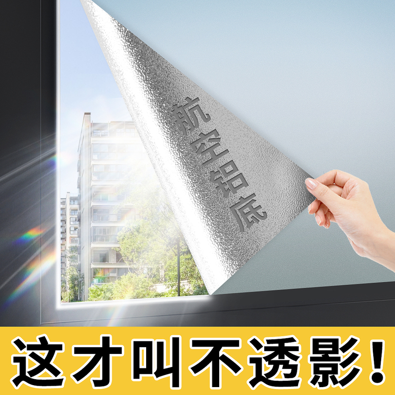 [Aerospace Aluminum Backing] Window Privacy Film Frosted Glass Sticker Translucent Opaque Bathroom Privacy Film