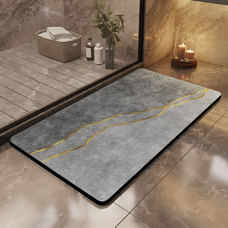 Soft silicon algae mud suction pad Domestic washroom doormat Mat Bathroom Ground Mat with Dirty Non-slip Restroom Bathroom-Taobao