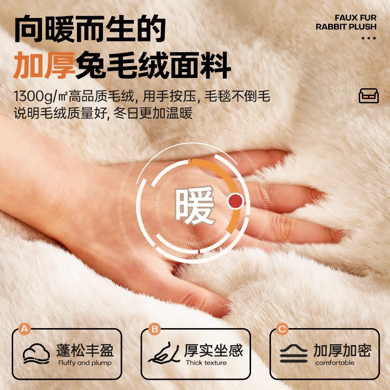 Window Ledge For Rabbits Rabbit Fur Plush Window Sill Cushion 2025 New Winter Thickened Plush ...