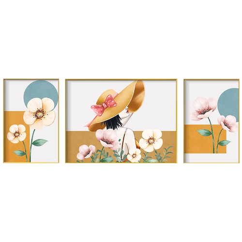 Гостиная декоративная живопись легкая роскошная атмосферная диван фоновая стена настенные картины