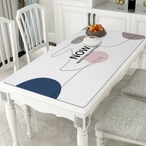 Net red (Q-bomb silicone table cushion) Morandi Nordic table cloth waterproof and oil-free anti-burn and burn-proof table tea table cushion