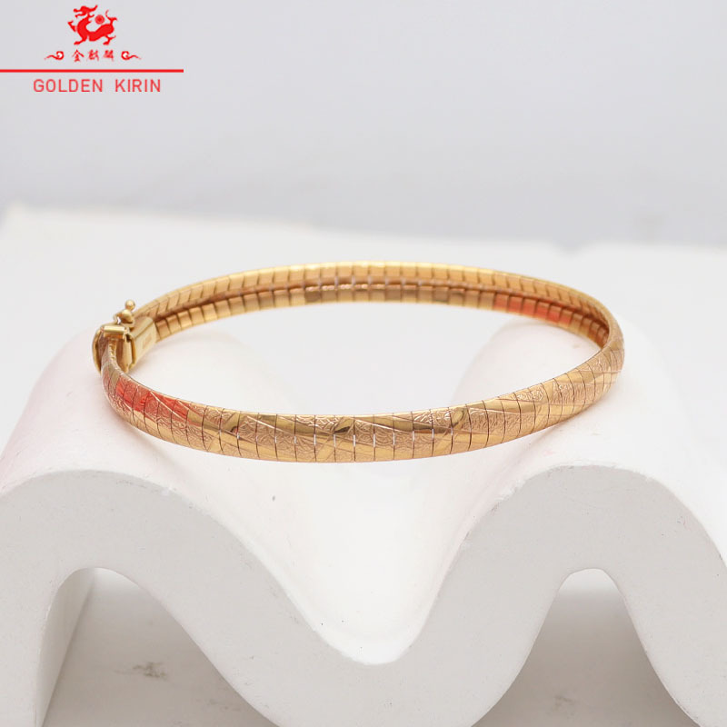 585 Purple Gold 14K Rose Gold Colored Gold Elegant Italian Craftsmanship Soft Bracelet Gift Bracelet Jinqilin Jewelry