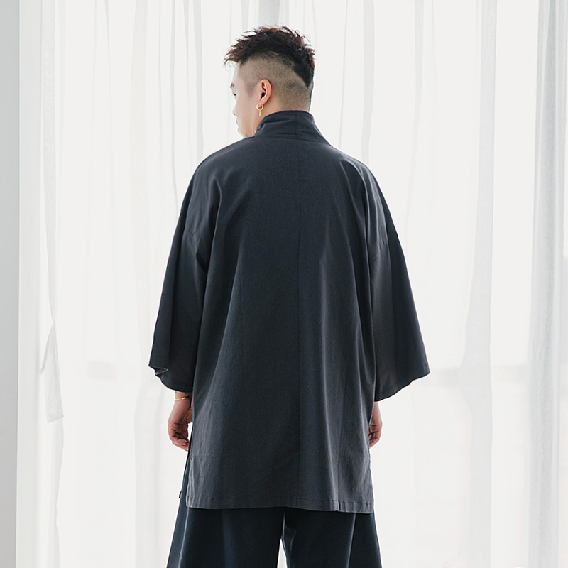 Wayne Xavier tăng chất béo vào mùa xuân và mùa hè lớn đang lớn đứng-off Nhật thêu kimono cardigan áo khoác mỏng nam 5542