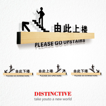  Please go to the restaurant on the second floor sign creative toilet sign affixed to the wall sign on the upper and lower stairs beauty salon