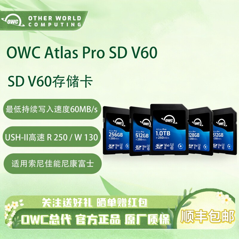 Owc Sd Card Camera Memory Card Slr Mirrorless Camera Memory Card 256Gb V60 | Read 250Mb/S