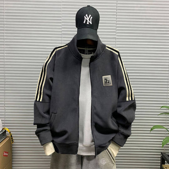 Мужской высококачественный свободный кардиган, ветровка, свитшот, куртка, модная спортивная повседневная куртка на молнии, мужской осенне-зимний стиль