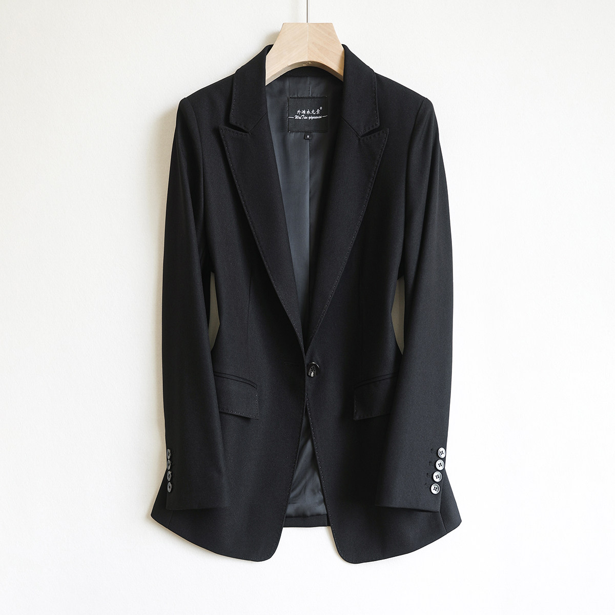 Spring and autumn women's suit jacket 2022 new slim black suit mid-length commuting workplace high-end suit