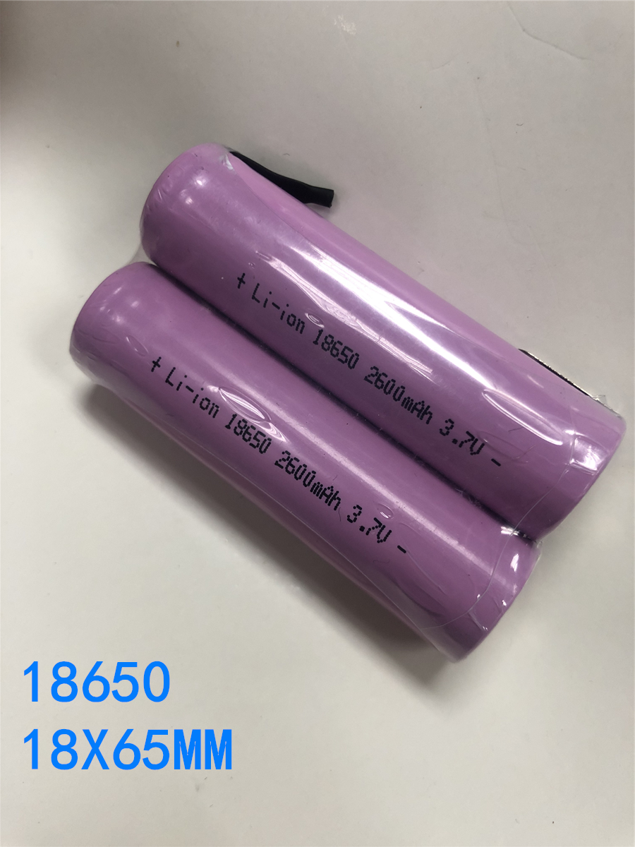 ICR18650-26F Battery Flat 3 7V2600 MAH with welded flashlight power laptop equipment