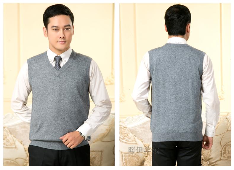 Trung niên và người đàn ông cũ của cashmere vest mở áo len vest mùa xuân và mùa thu áo len mỏng vest đan cardigan kích thước lớn