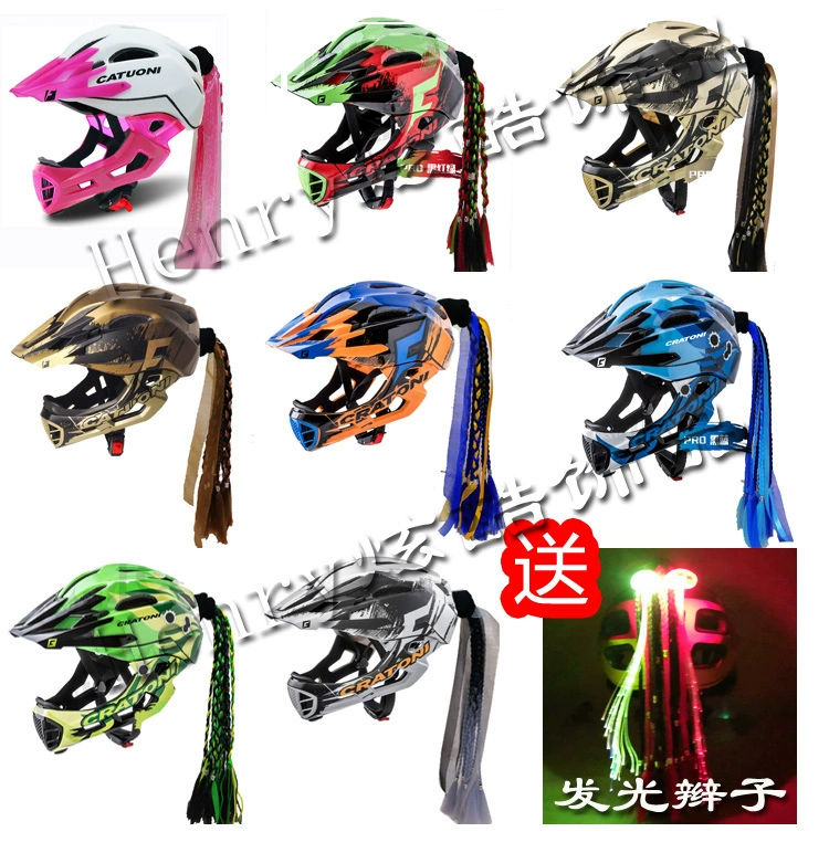 Cratoni Katoni trẻ em trang trí mũ bảo hiểm cân bằng xe tay ga streamer đồ trang trí đầu chàng trai và cô gái bẩn bện - Smart Scooter