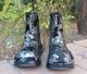 ແທ້ຈິງແລ້ວ Michael Snow Boots Knight Martin Boots Mid-calf Boots ເກີບຫນັງແທ້ຂອງແມ່ຍິງເກີບລະດູຫນາວອົບອຸ່ນເກີບສີດໍາເງິນ